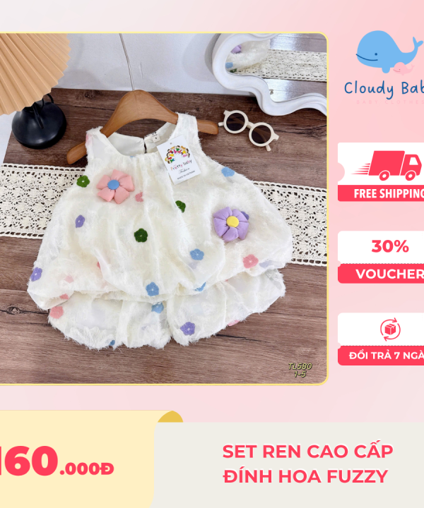 Set Ren Cao Cấp Đính Hoa Fuzzy
