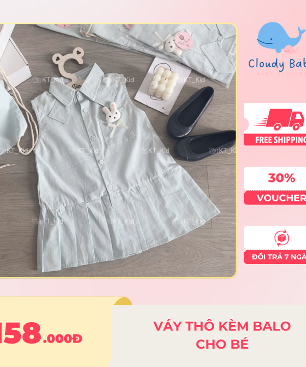 Váy thô kèm balo cho bé