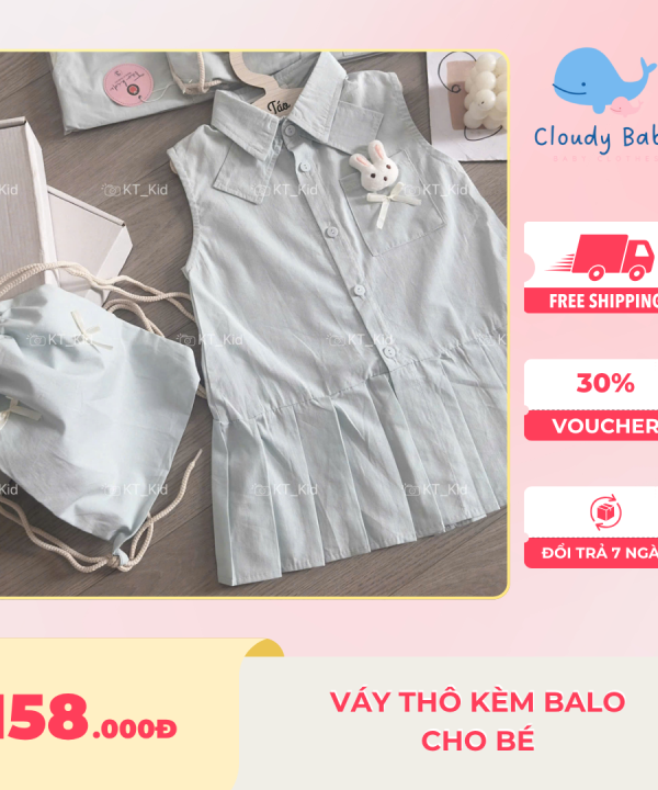 Váy thô kèm balo cho bé