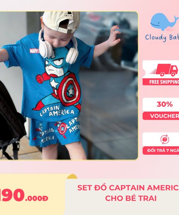 Set đồ Captain America cho bé trai