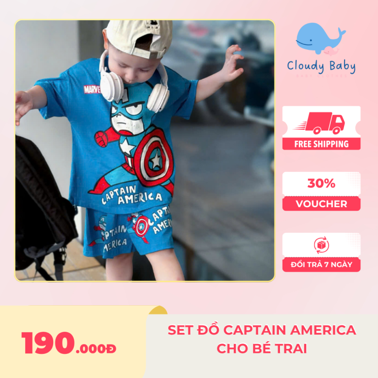 Set đồ Captain America cho bé trai