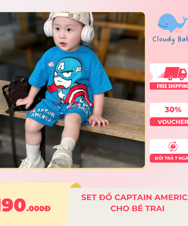 Set đồ Captain America cho bé trai