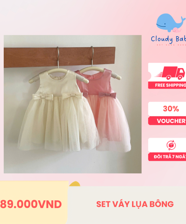 VÁY LIỀN 2 NƠ CAO CẤP