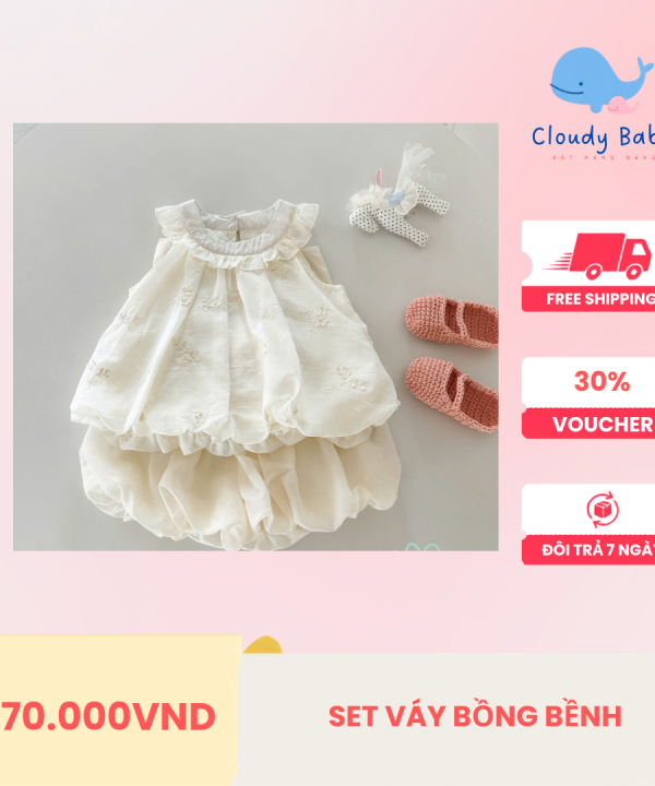 SET VÁY BỒNG BỀNH – NHẸ NHƯ MÂY, XINH NHƯ CÔNG CHÚA!